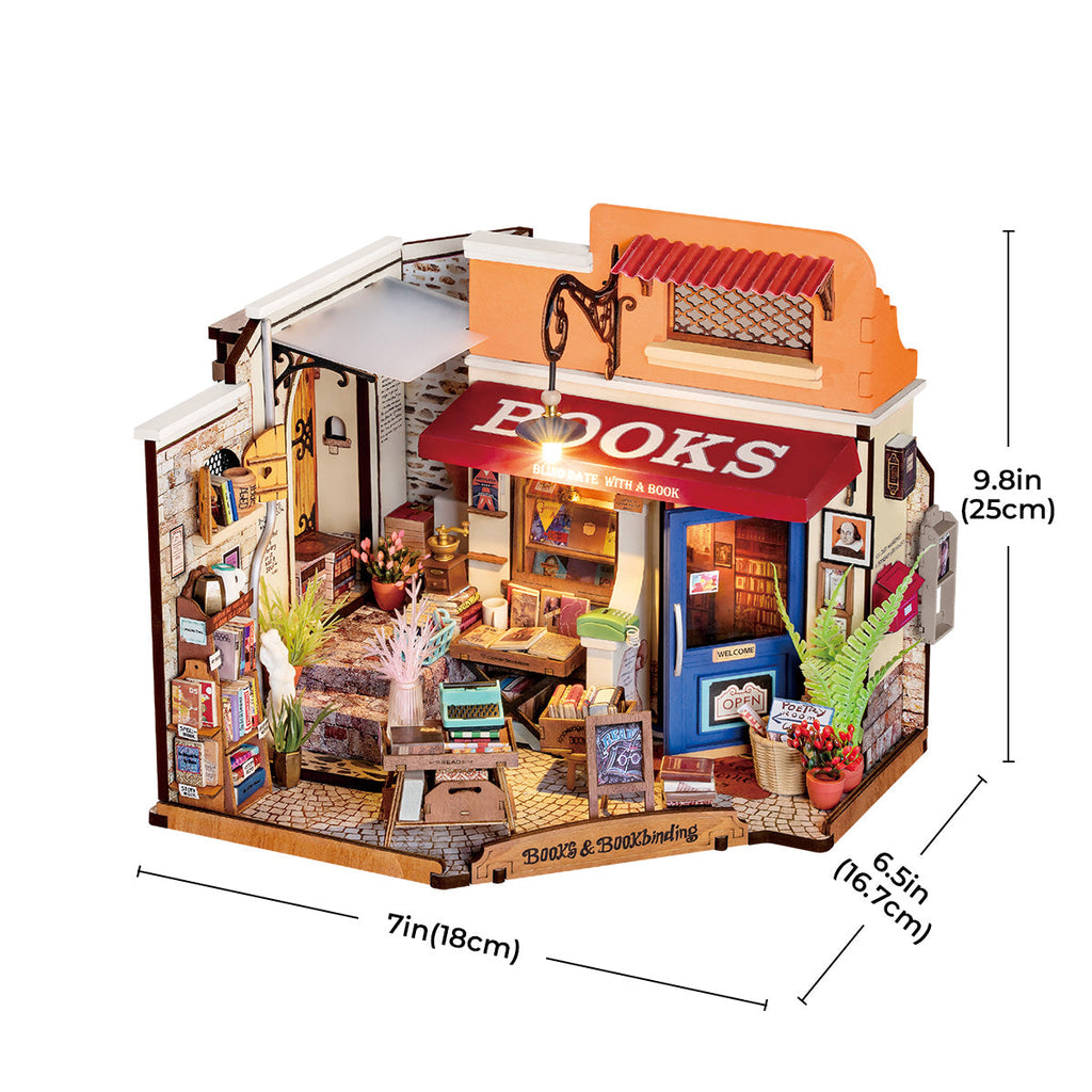 Rolife DIY Miniature House Kit - Corner Bookstore  DG164