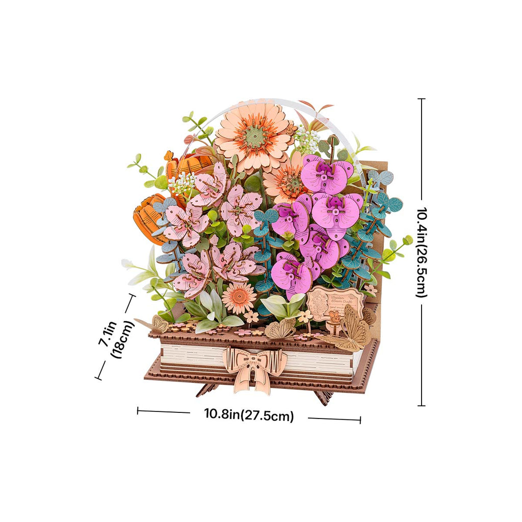 Rowood DIY 3D Flower Puzzle - Wooden Blooming Book TW04H