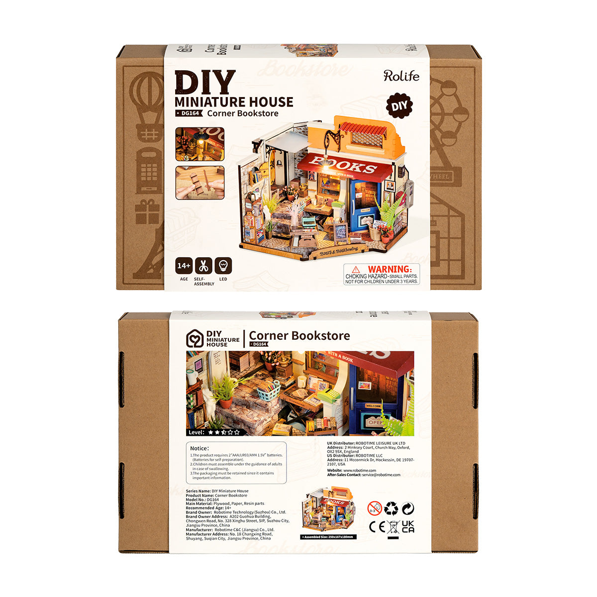 Rolife DIY Miniature House Kit - Corner Bookstore  DG164