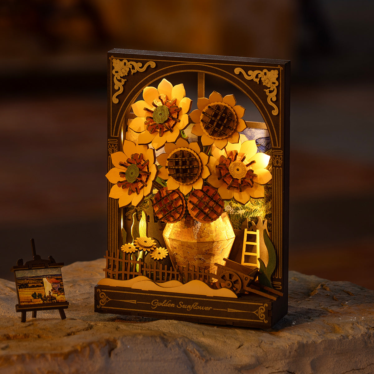Rowood 3D Wooden Puzzle - Golden Sunflower TH002