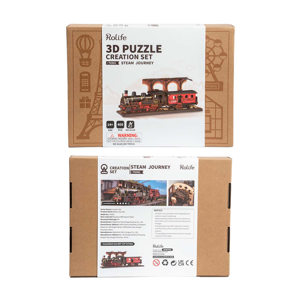 Rolife 3D Wooden Puzzle - Steam Journey TGS01