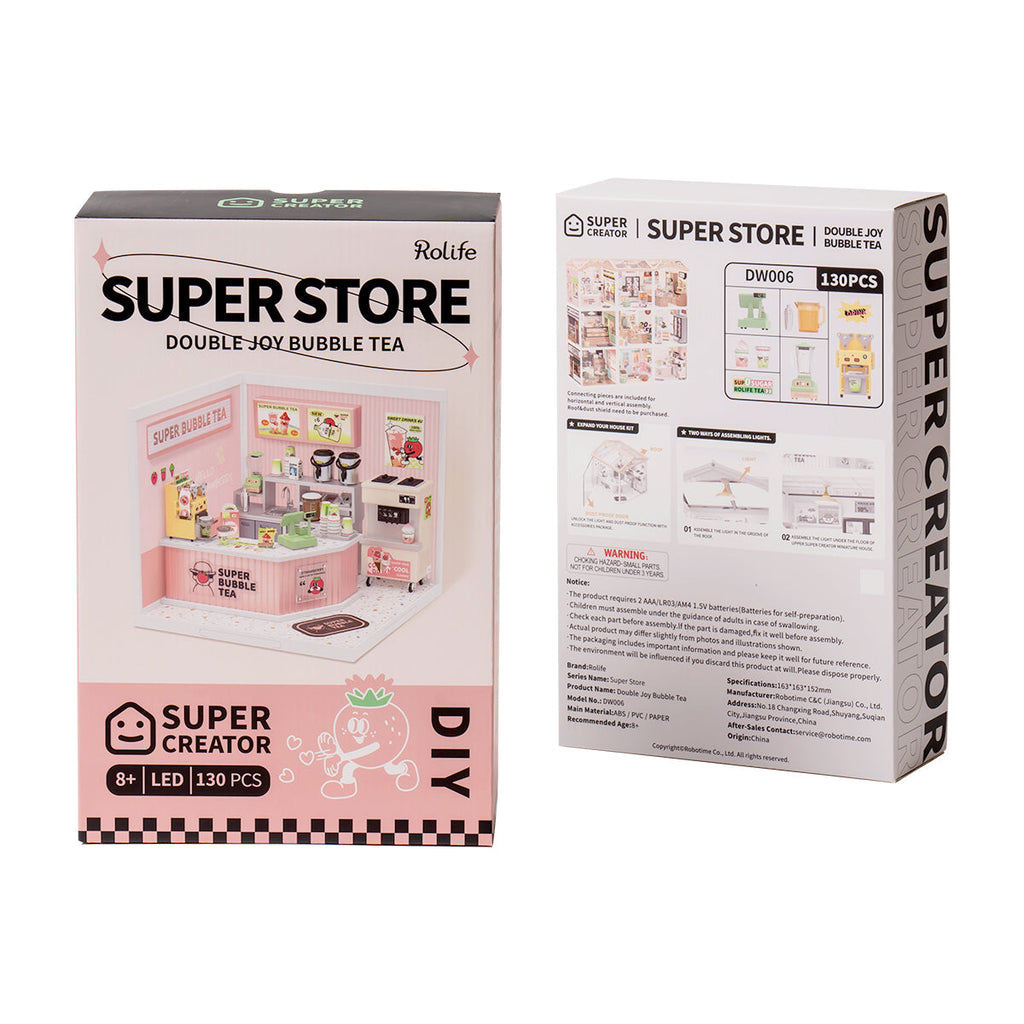 Rolife Double Joy Bubble Tea Super Creator Miniature House DW006