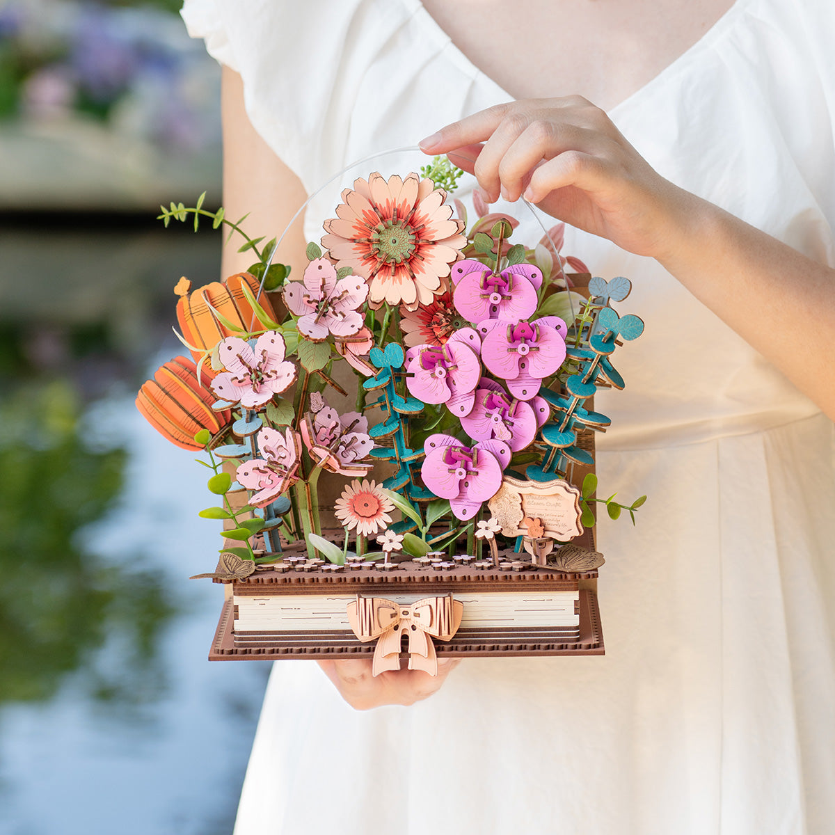 Rowood DIY 3D Flower Puzzle - Wooden Blooming Book TW04H