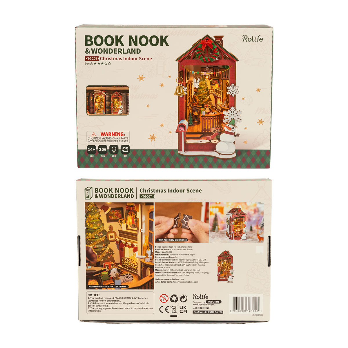 Rolife DIY Book Nook Kit -  Christmas Indoor Scene TGC07