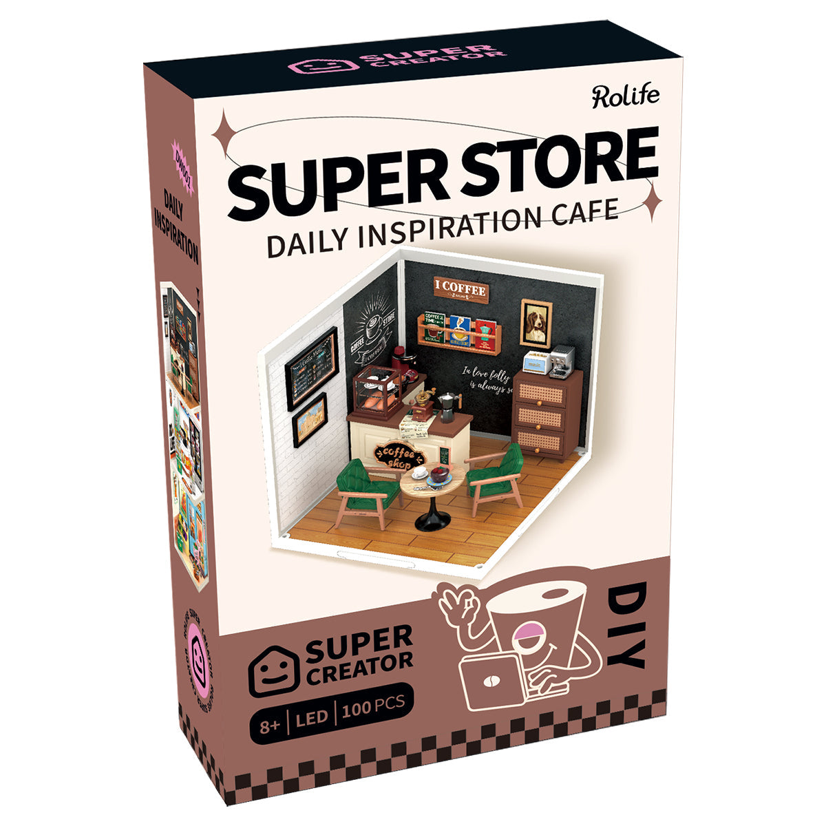 Rolife Daily Inspiration Cafe Super Creator Miniature House DW001B