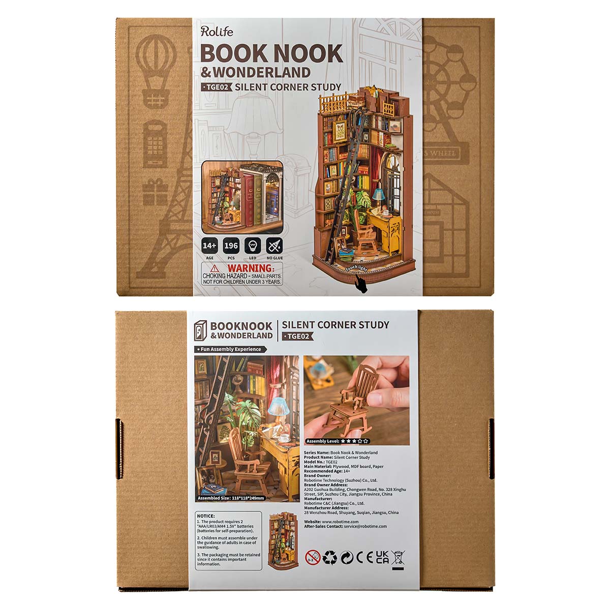 Rolife DIY Book Nook Kit - Silent Corner Study TGE02