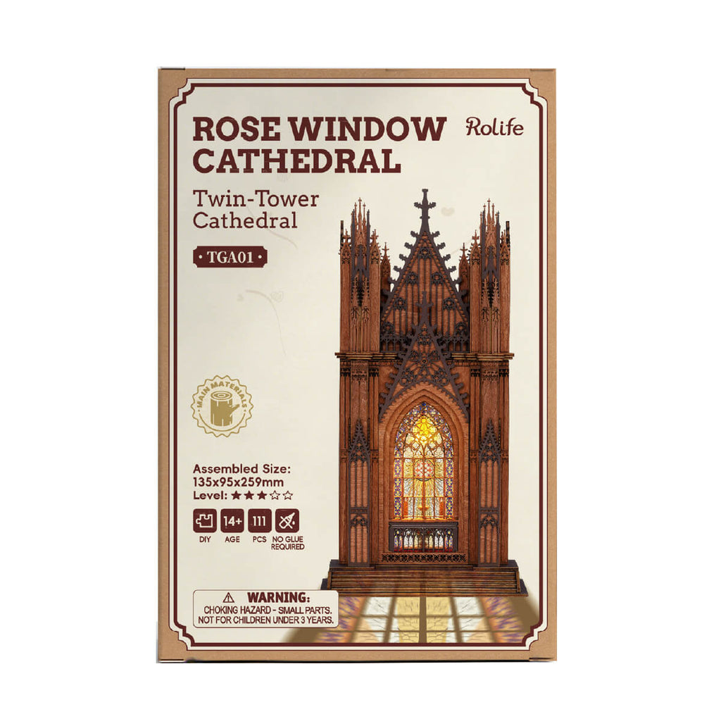 Rolife 3D Wooden Puzzle - Twin-Tower Cathedral TGA01