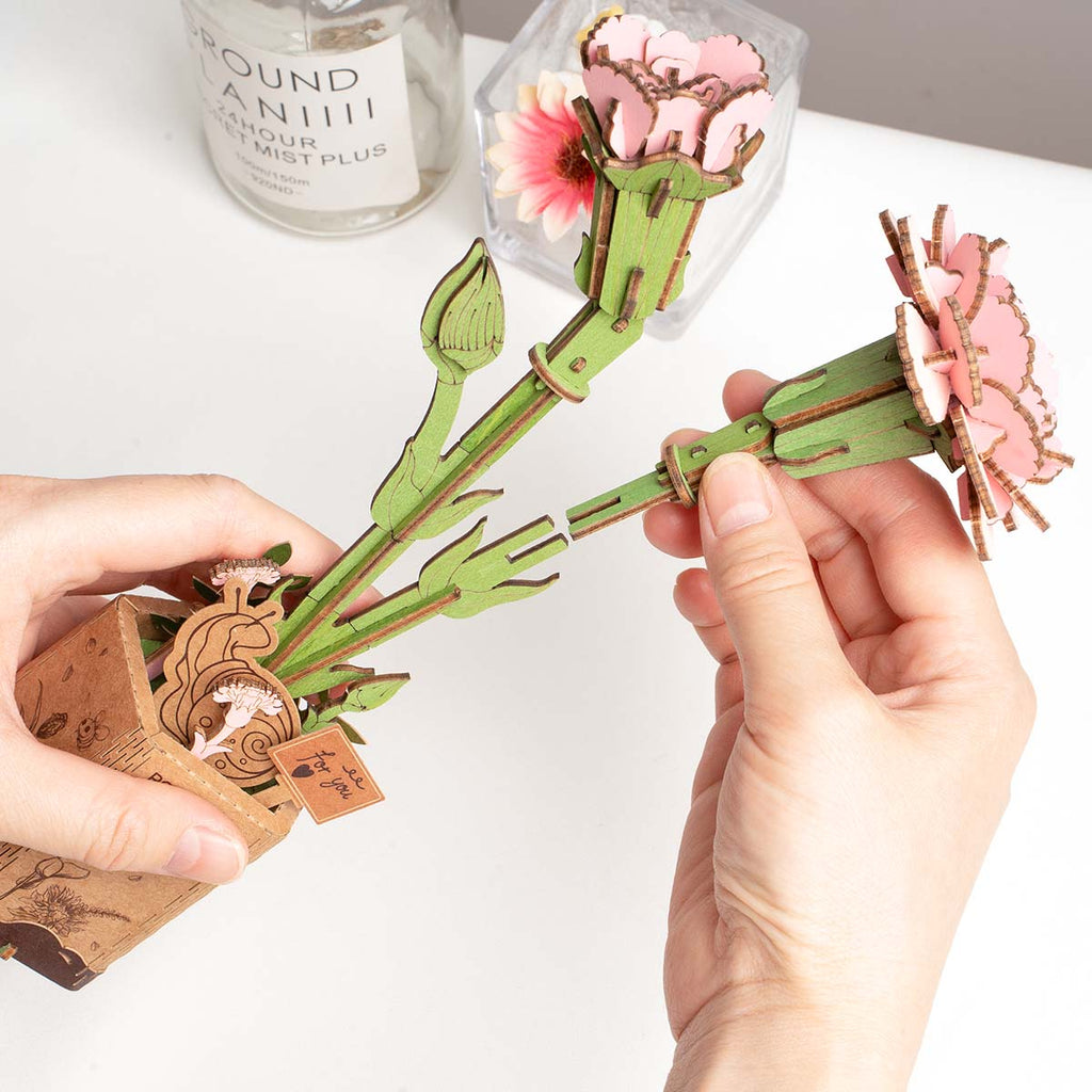 Rowood DIY Wooden Flower Pink Carnation TW051